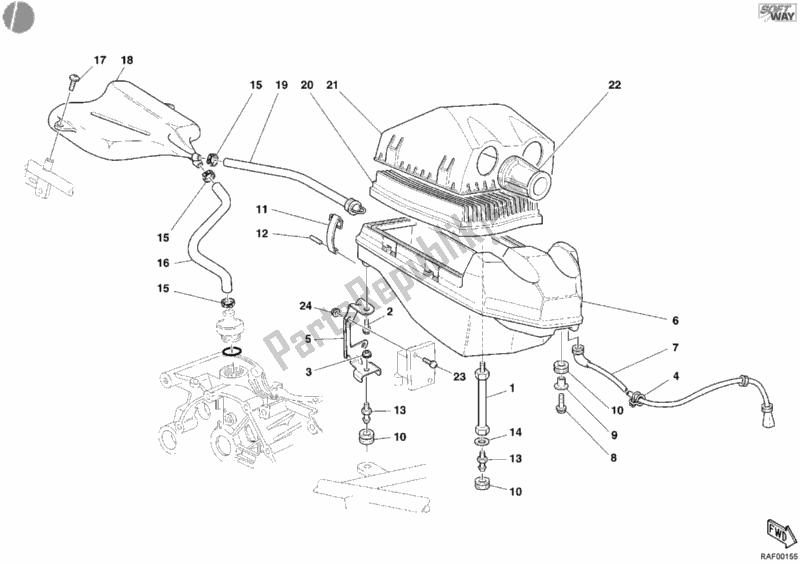 Tutte le parti per il Presa del Ducati Sport ST3 USA 1000 2005